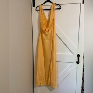Meshki Yellow Satin Maxi Dress